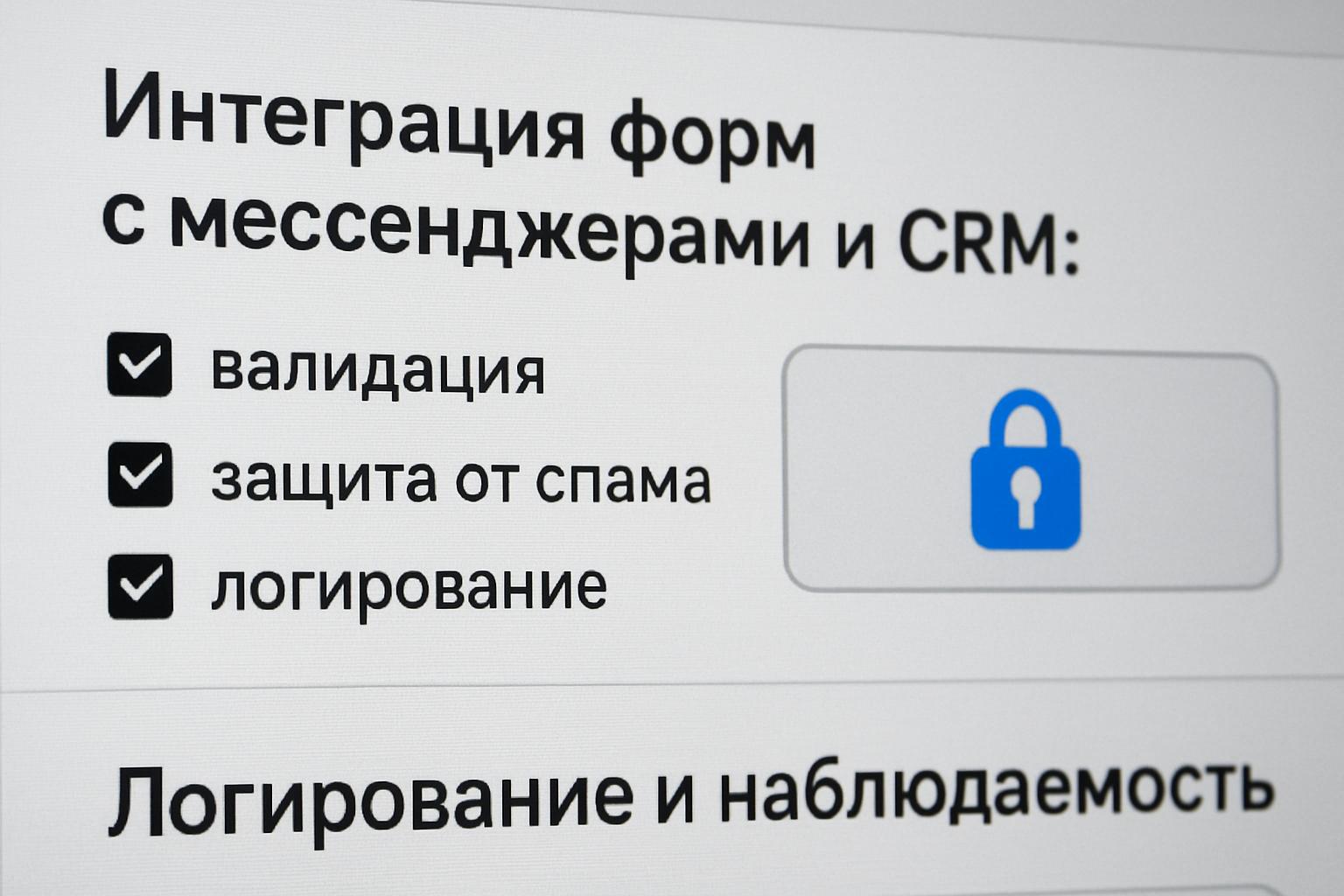 Интеграция форм с мессенджерами и CRM: валидация, защита от спама, логирование. Логирование и наблюдаемость Интеграция форм с мессенджерами и CRM: валидация, защита от спама, логирование. Логирование и наблюдаемость